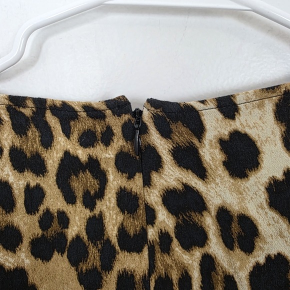 Zara ZW Collection Cream Tan Brown Leopard Print Sleeveless Mini Dress Size S - Picture 15 of 16